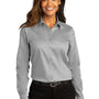 Port Authority Womens SuperPro Wrinkle Resistant React Long Sleeve Button Down Shirt - Gusty Grey
