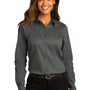 Port Authority Womens SuperPro Wrinkle Resistant React Long Sleeve Button Down Shirt - Storm Grey