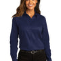 Port Authority Womens SuperPro Wrinkle Resistant React Long Sleeve Button Down Shirt - True Navy Blue