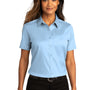 Port Authority Womens SuperPro Wrinkle Resistant React Short Sleeve Button Down Shirt - Cloud Blue