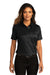 Port Authority Womens SuperPro React Short Sleeve Button Down Shirt Deep Black Front