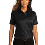 Port Authority Womens SuperPro Wrinkle Resistant React Short Sleeve Button Down Shirt - Deep Black