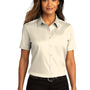 Port Authority Womens SuperPro Wrinkle Resistant React Short Sleeve Button Down Shirt - Ecru