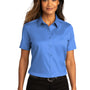 Port Authority Womens SuperPro Wrinkle Resistant React Short Sleeve Button Down Shirt - Ultramarine Blue