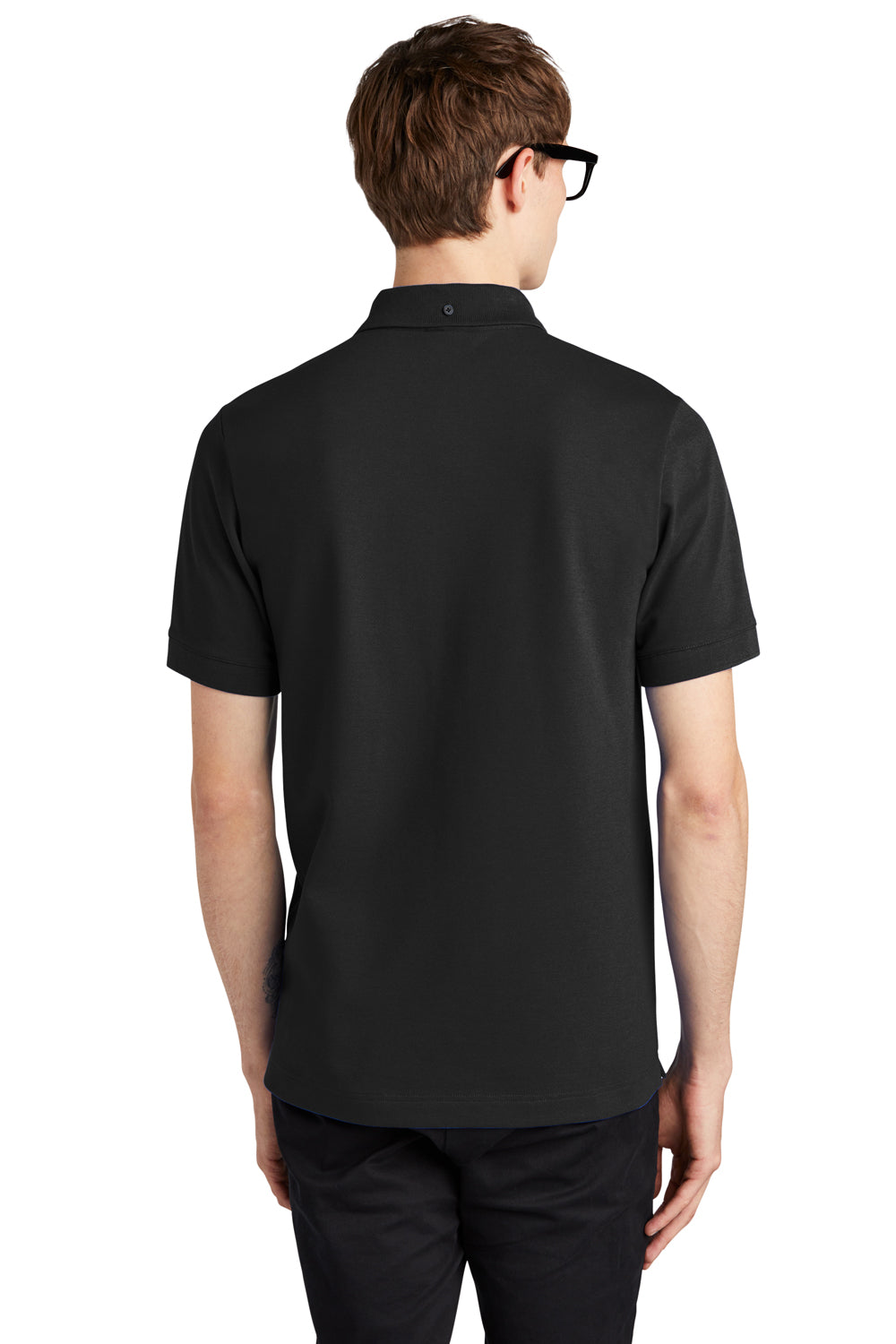 Mercer+Mettle MM1000 Stretch Pique Short Sleeve Polo Shirt Deep Black Back