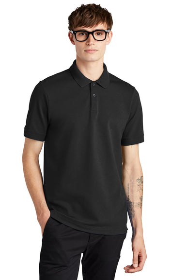 Mercer+Mettle MM1000 Stretch Pique Short Sleeve Polo Shirt Deep Black Front