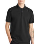 Mercer+Mettle Mens Moisture Wicking Short Sleeve Polo Shirt - Deep Black