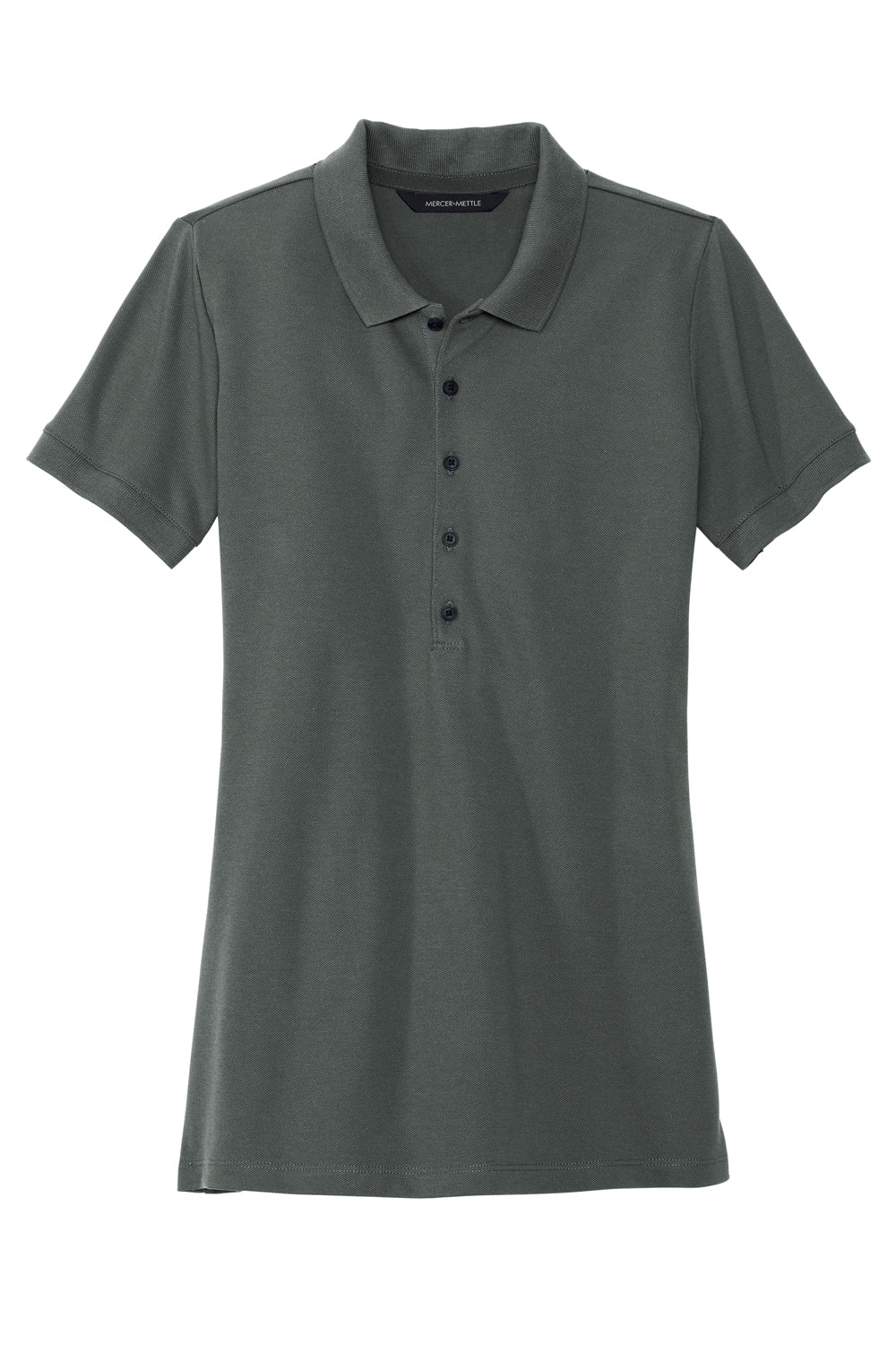 Mercer+Mettle MM1001 Stretch Pique Short Sleeve Polo Shirt Anchor Grey Flat Front