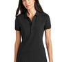 Mercer+Mettle Womens Moisture Wicking Short Sleeve Polo Shirt - Deep Black