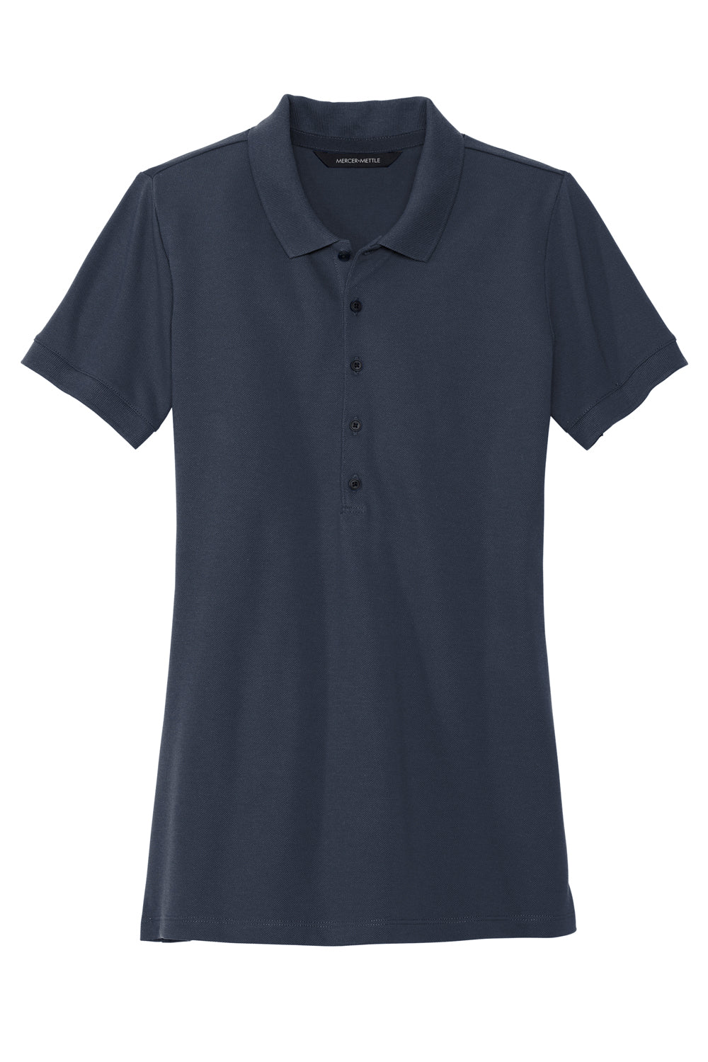 Mercer+Mettle MM1001 Stretch Pique Short Sleeve Polo Shirt Night Navy Blue Flat Front