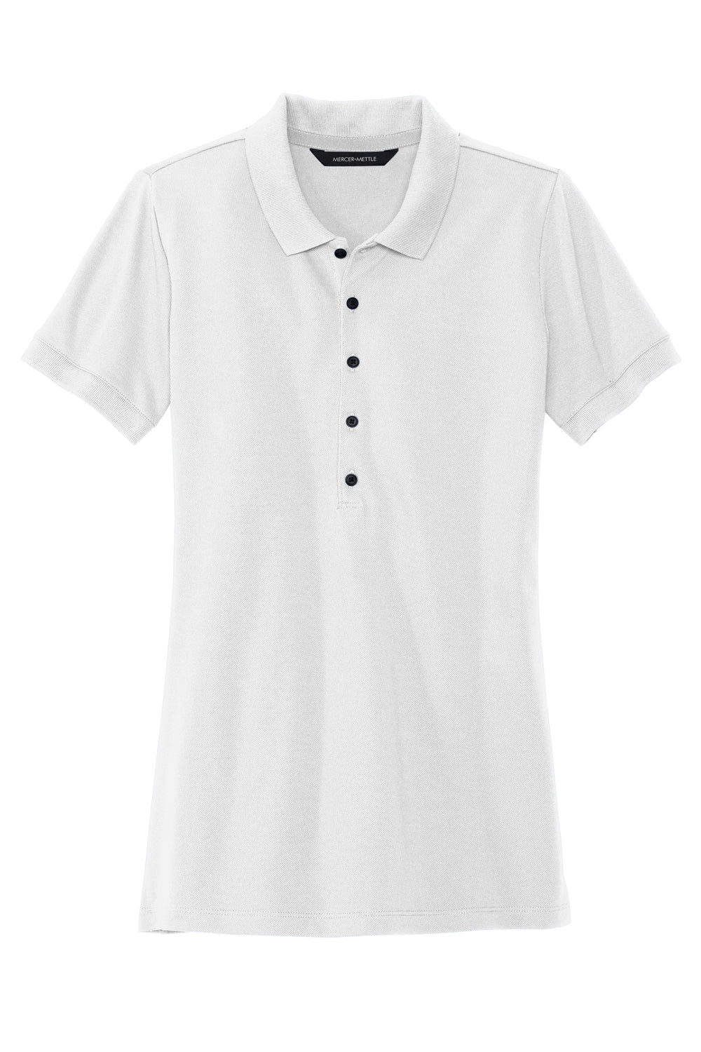 Mercer+Mettle MM1001 Stretch Pique Short Sleeve Polo Shirt White Flat Front