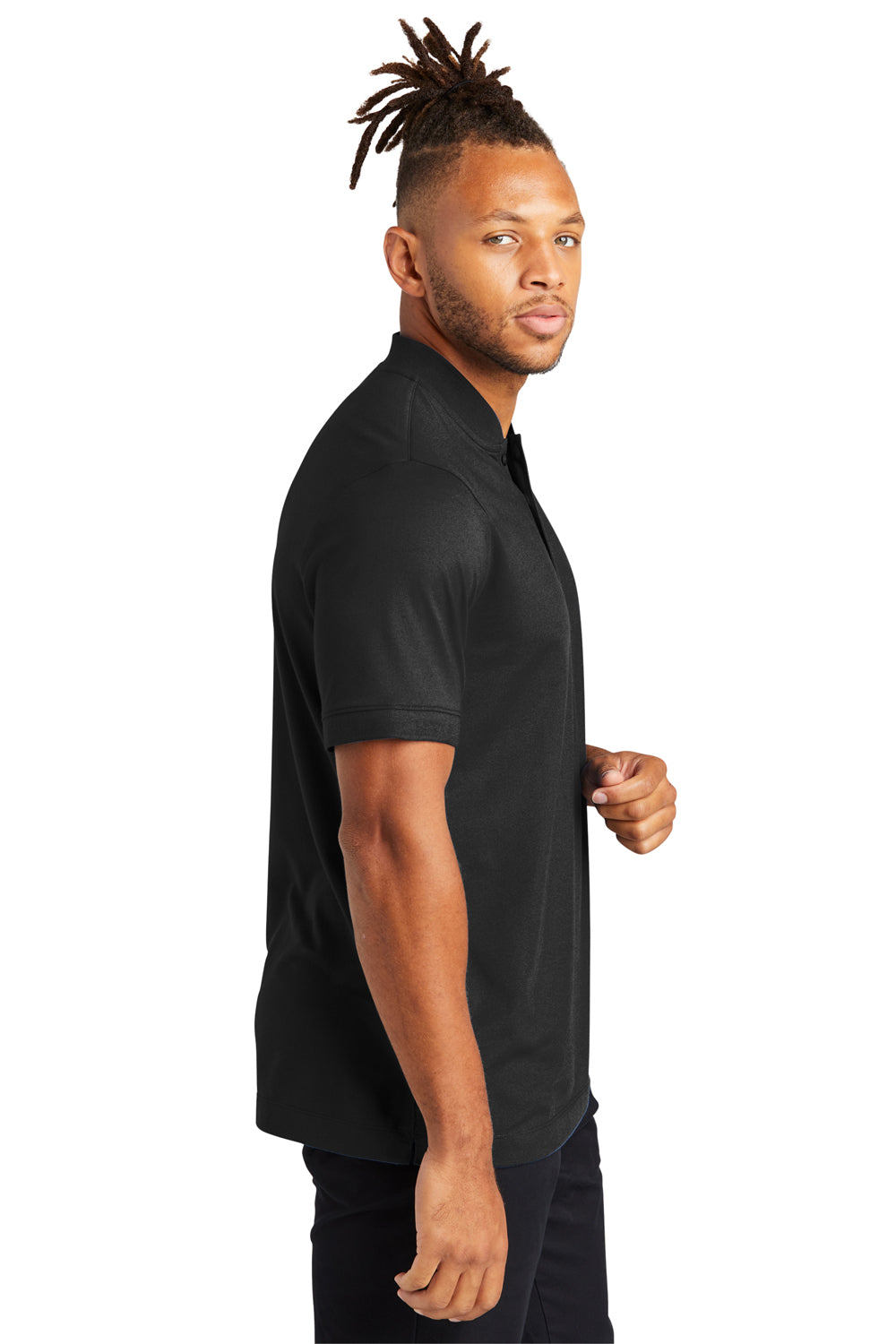 Mercer+Mettle MM1008 Stretch Pique Short Sleeve Henley T-Shirt Deep Black Side