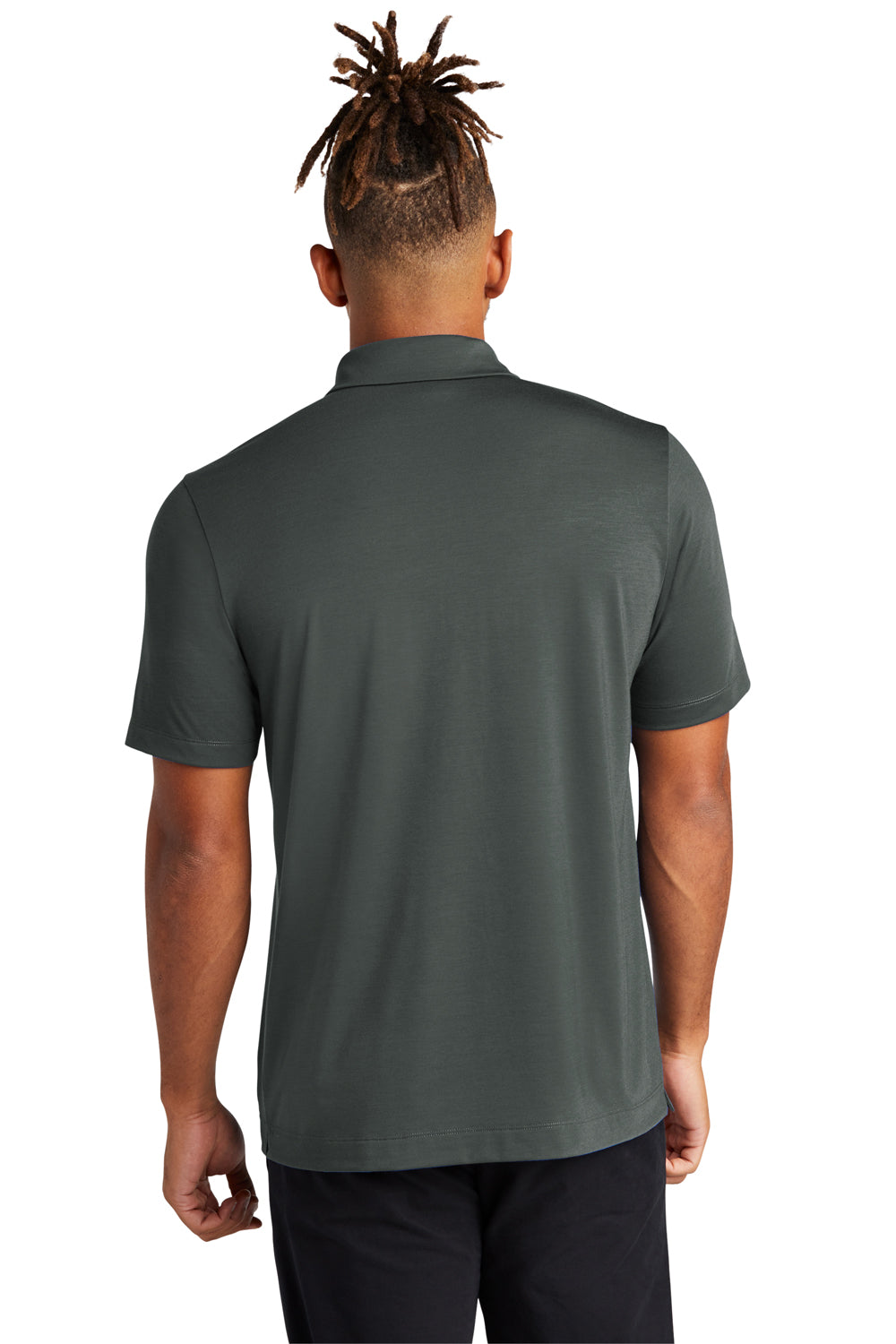 Mercer+Mettle MM1014 Stretch Jersey Short Sleeve Polo Shirt Anchor Grey Back