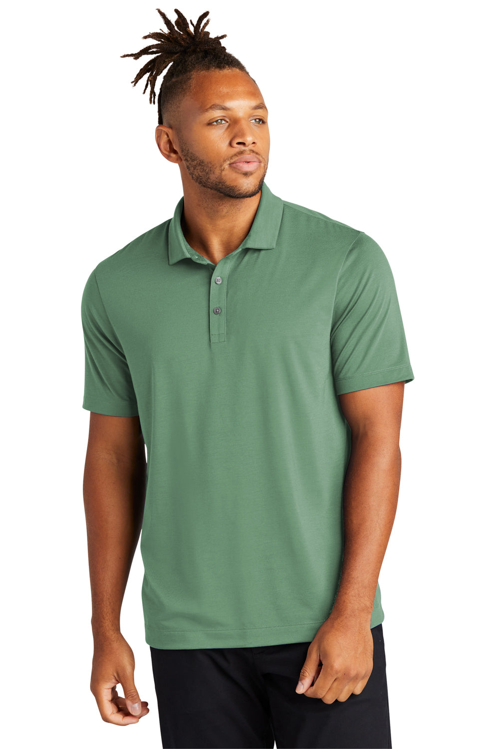 Mercer+Mettle Mens Moisture Wicking Short Sleeve Polo Shirt Sage Green Front