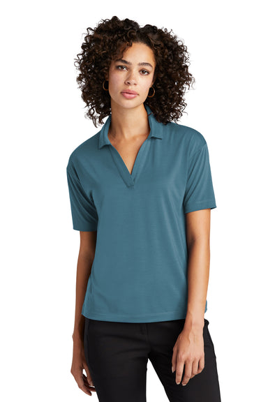 Mercer+Mettle Womens Moisture Wicking Short Sleeve Polo Shirt Parisian Blue Front