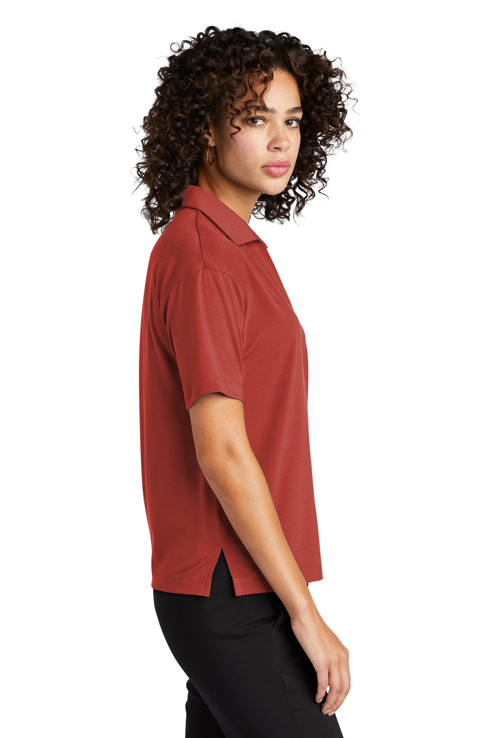 Mercer+Mettle Womens Moisture Wicking Short Sleeve Polo Shirt Terracotta Red Side