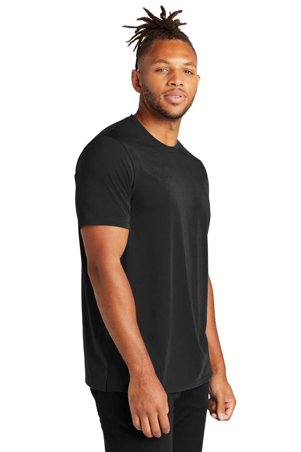 Mercer+Mettle MM1016 Stretch Jersey Short Sleeve Crewneck T-Shirt Deep Black 3Q