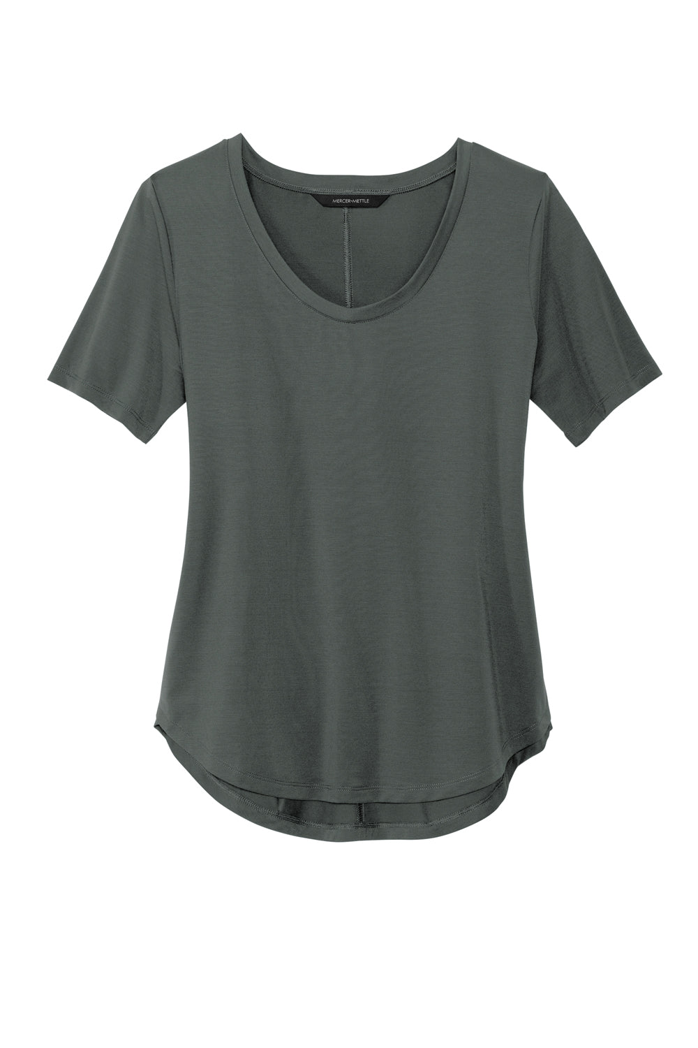 Mercer+Mettle MM1017 Stretch Jersey Short Sleeve Scoop Neck T-Shirt Anchor Grey Flat Front