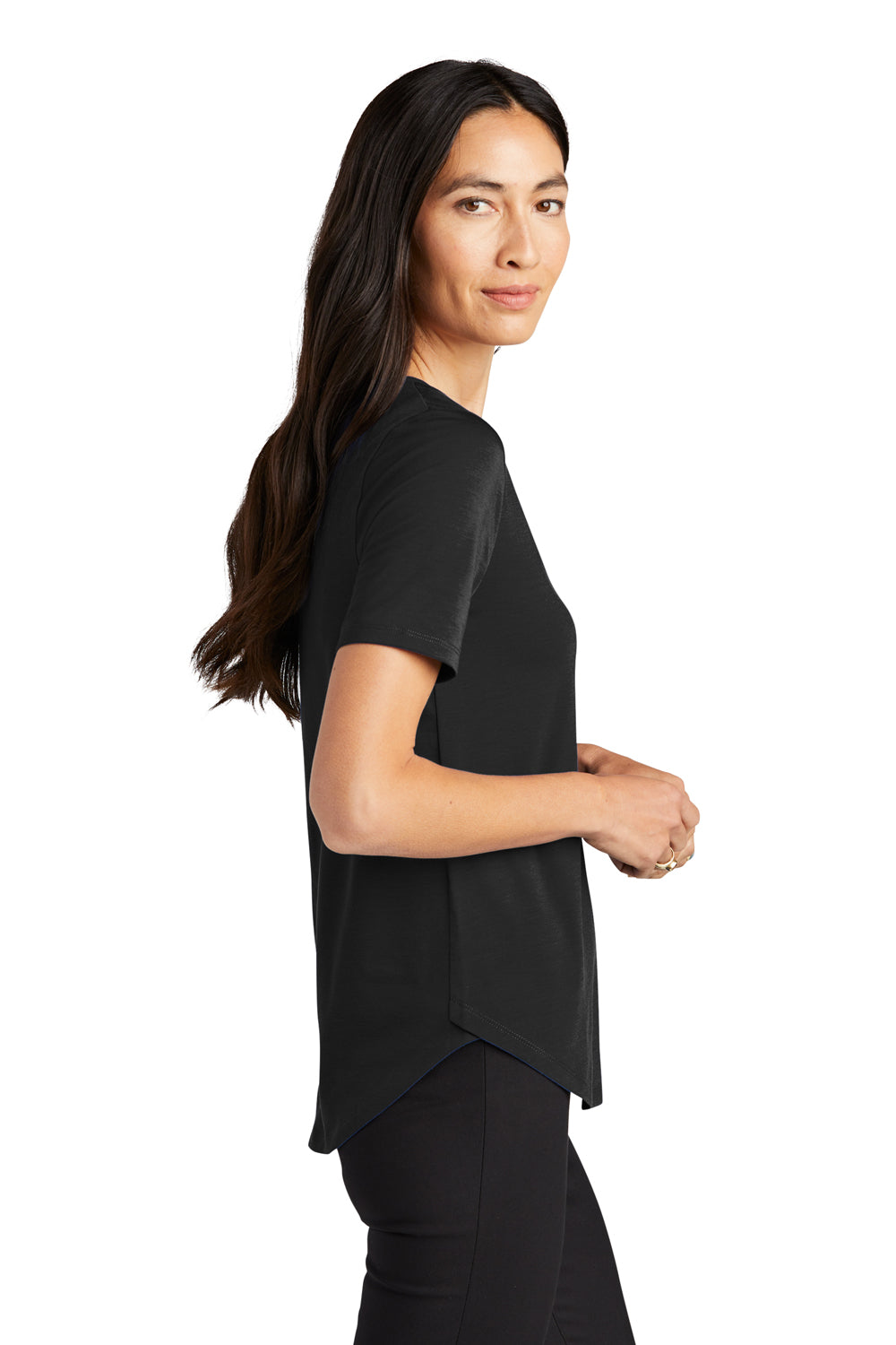 Mercer+Mettle MM1017 Stretch Jersey Short Sleeve Scoop Neck T-Shirt Deep Black Side
