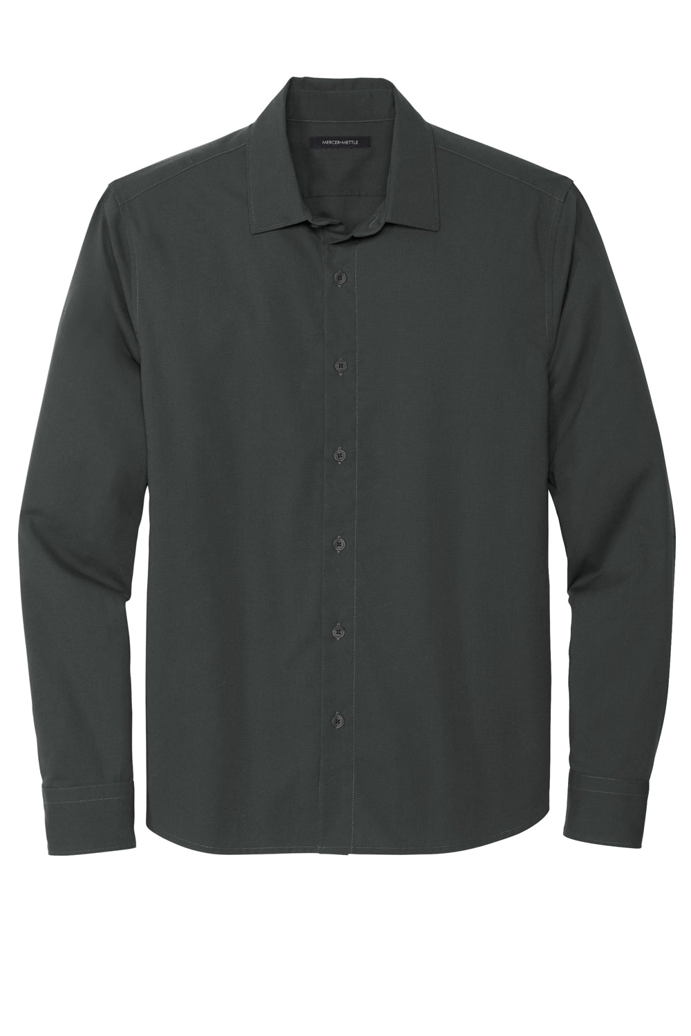 Mercer+Mettle MM2000 Stretch Woven Long Sleeve Button Down Shirt Anchor Grey Flat Front