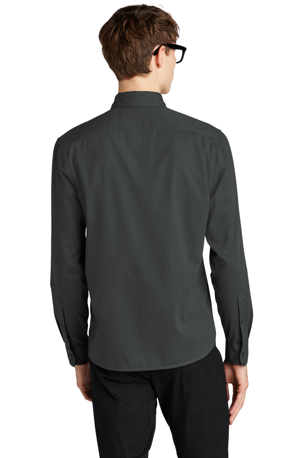 Mercer+Mettle MM2000 Stretch Woven Long Sleeve Button Down Shirt Anchor Grey Back