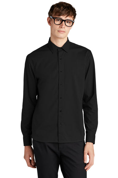 Mercer+Mettle MM2000 Stretch Woven Long Sleeve Button Down Shirt Deep Black Front