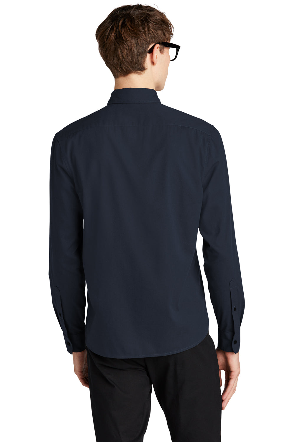 Mercer+Mettle MM2000 Stretch Woven Long Sleeve Button Down Shirt Night Navy Blue Back