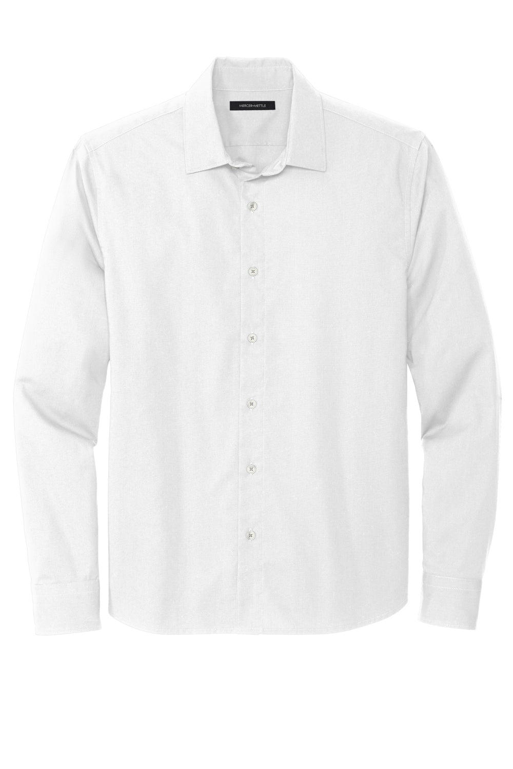 Mercer+Mettle MM2000 Stretch Woven Long Sleeve Button Down Shirt White Flat Front
