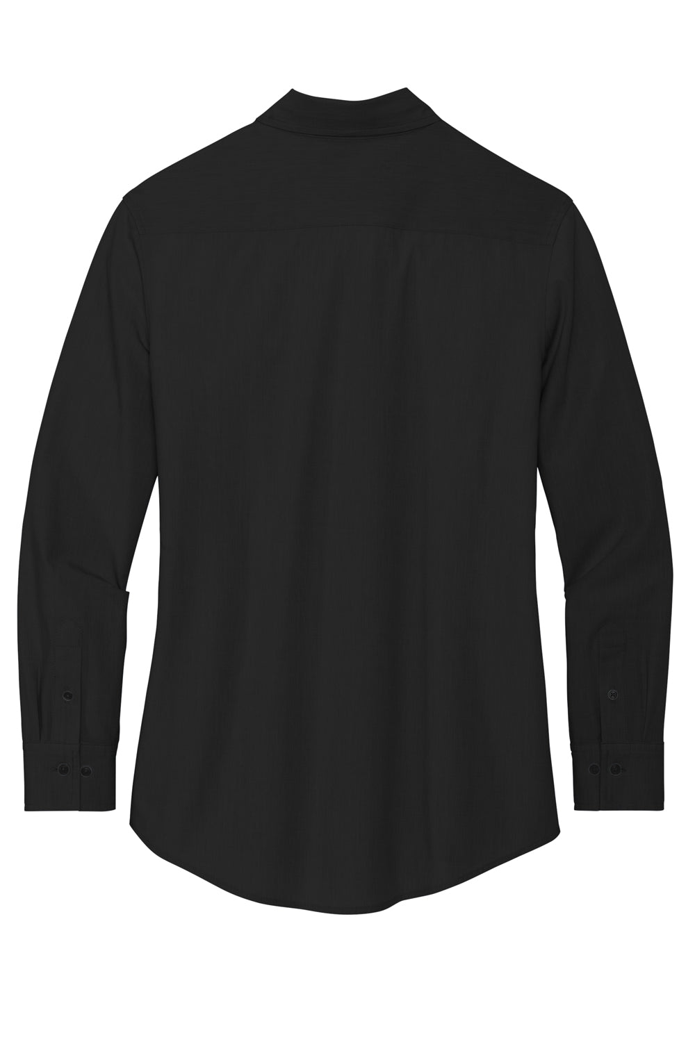 Mercer+Mettle MM2001 Stretch Woven Long Sleeve Button Down Shirt Deep Black Flat Back