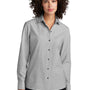 Mercer+Mettle Womens Stretch Woven Long Sleeve Button Down Shirt - Gusty Grey