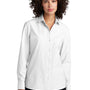 Mercer+Mettle Womens Stretch Woven Long Sleeve Button Down Shirt - White