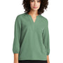 Mercer+Mettle Womens Stretch Crepe 3/4 Sleeve Polo Shirt - Sage Green