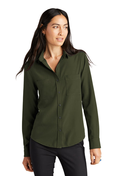 Mercer+Mettle MM2013 Stretch Crepe Long Sleeve Button Down Shirt Townsend Green Front