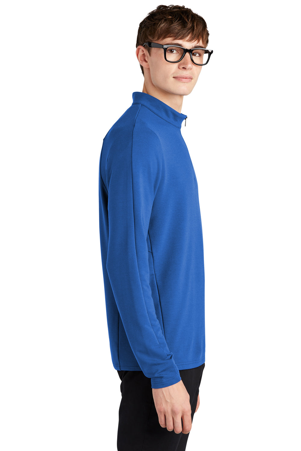 Mercer+Mettle MM3010 Stretch 1/4 Zip Sweatshirt Blue Note Side