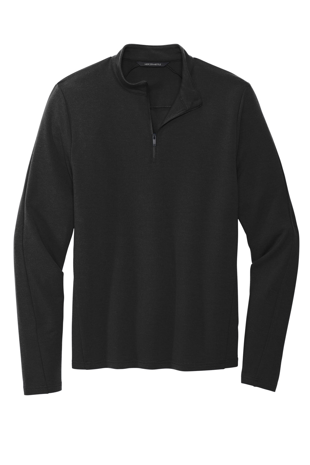 Mercer+Mettle MM3010 Stretch 1/4 Zip Sweatshirt Deep Black Flat Front