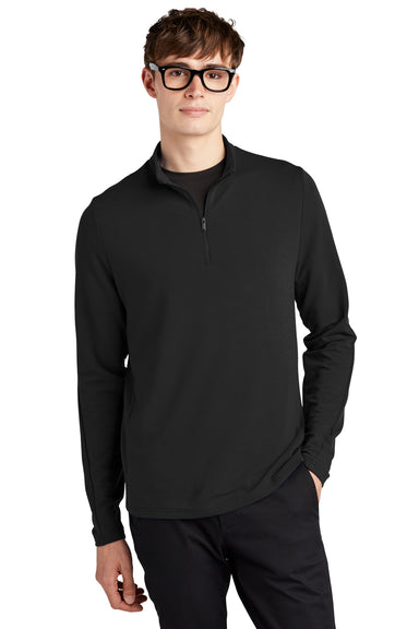 Mercer+Mettle MM3010 Stretch 1/4 Zip Sweatshirt Deep Black Front