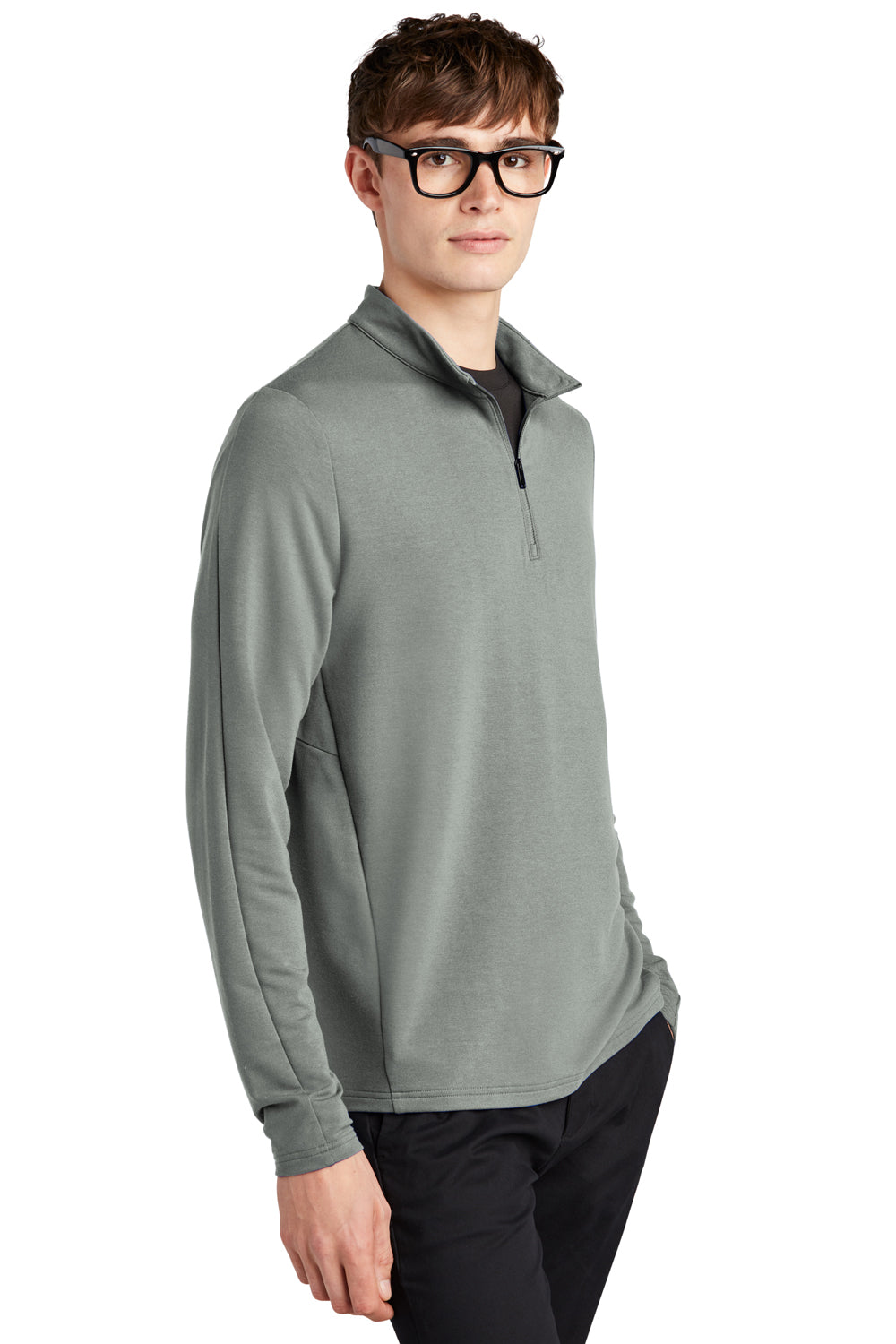Mercer+Mettle MM3010 Stretch 1/4 Zip Sweatshirt Gusty Grey 3Q