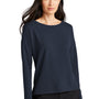 Mercer+Mettle Womens Stretch Drop Shoulder Wide Crewneck Sweatshirt - Night Navy Blue