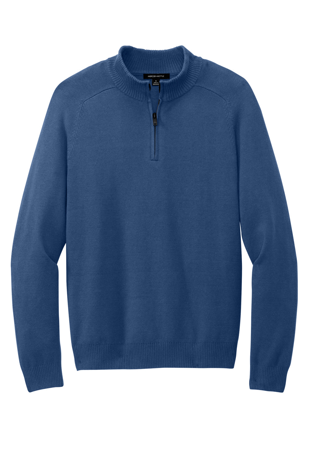 Mercer+Mettle MM3020 Mens 1/4 Zip Sweater Insignia Blue Flat Front