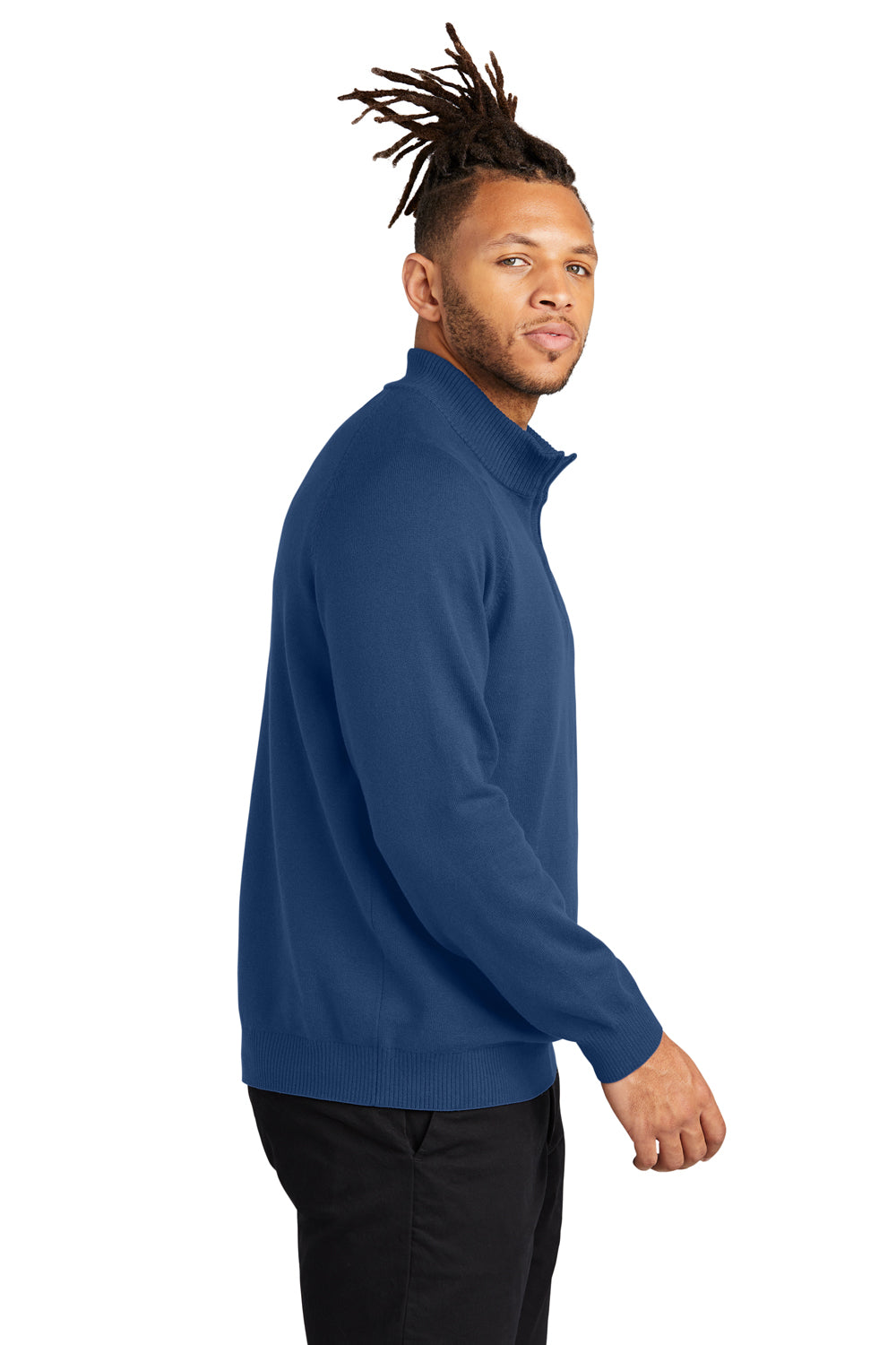 Mercer+Mettle MM3020 Mens 1/4 Zip Sweater Insignia Blue Side