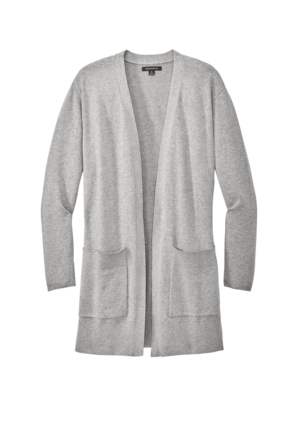 Mercer+Mettle MM3023 Womens Open Front Cardigan Sweater Heather Gusty Grey Flat Front