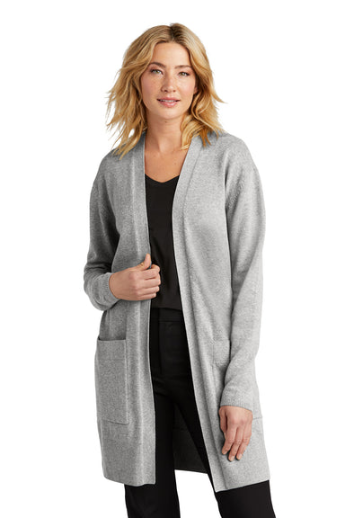 Mercer+Mettle MM3023 Womens Open Front Cardigan Sweater Heather Gusty Grey Front