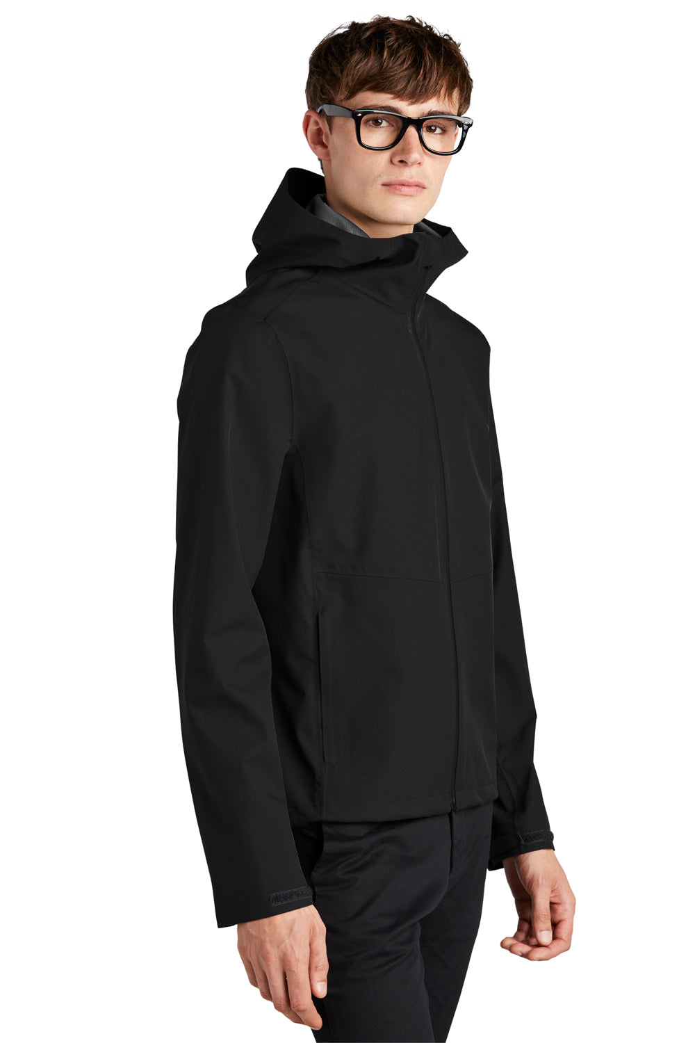 Mercer+Mettle MM7000 Waterproof Full Zip Hooded Rain Jacket Deep Black 3Q