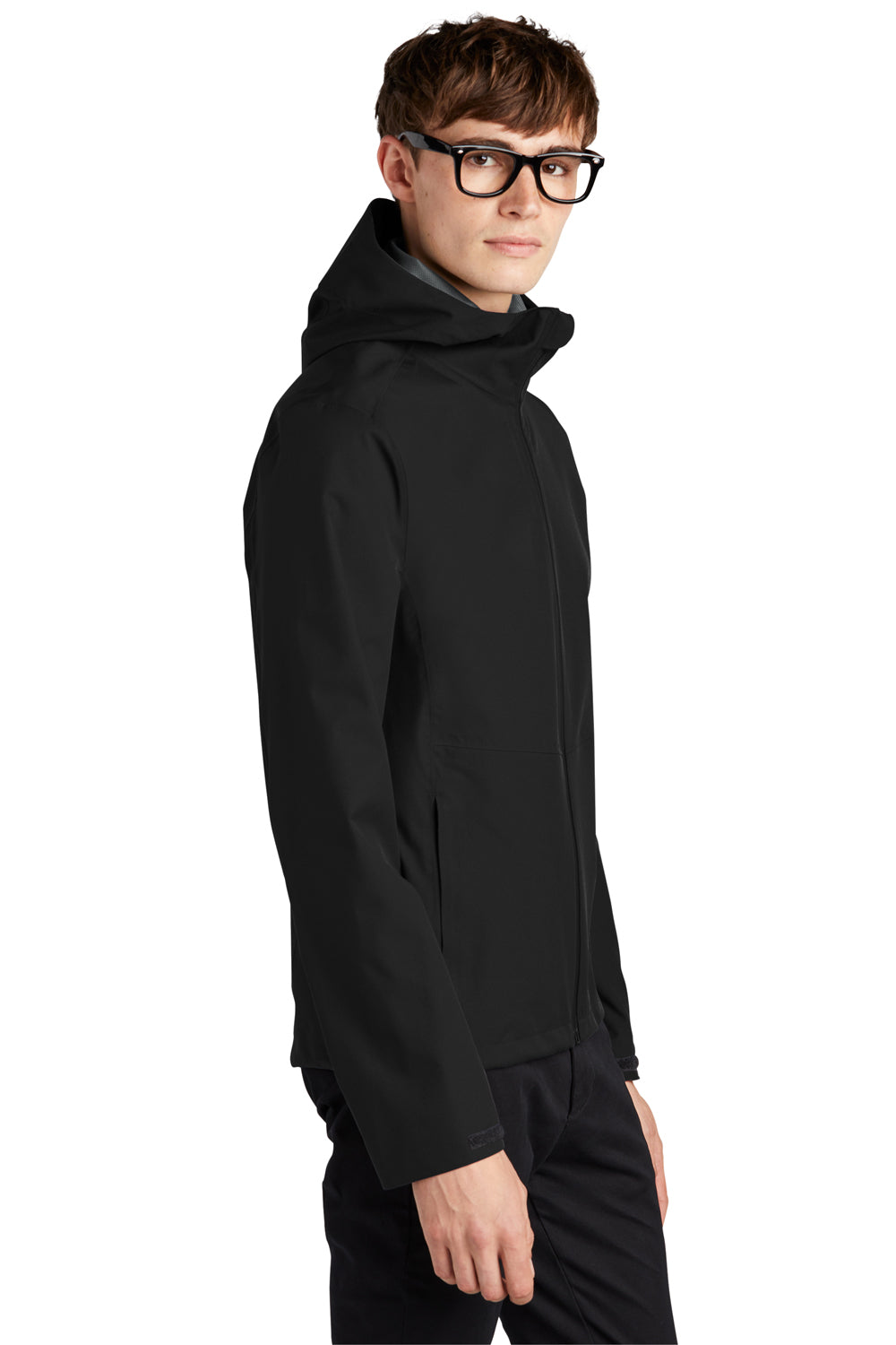 Mercer+Mettle MM7000 Waterproof Full Zip Hooded Rain Jacket Deep Black Side