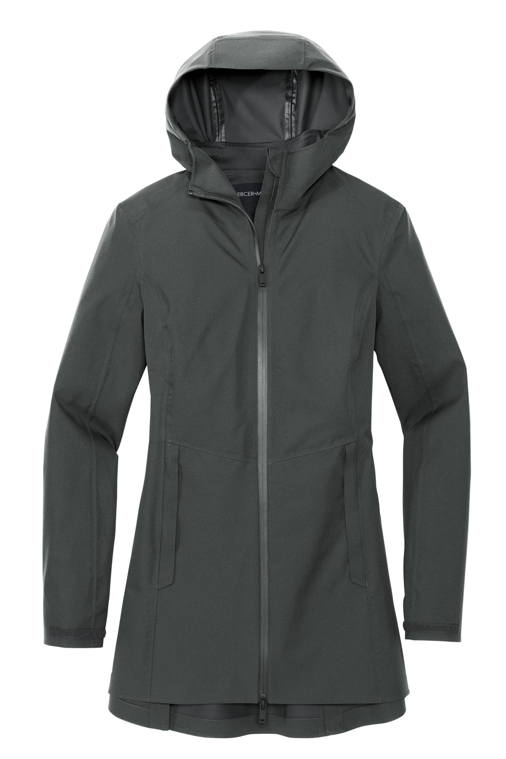 Mercer+Mettle MM7001 Waterproof Full Zip Hooded Rain Jacket Anchor Grey Flat Front
