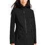 Mercer+Mettle Womens Waterproof Full Zip Hooded Rain Jacket - Deep Black
