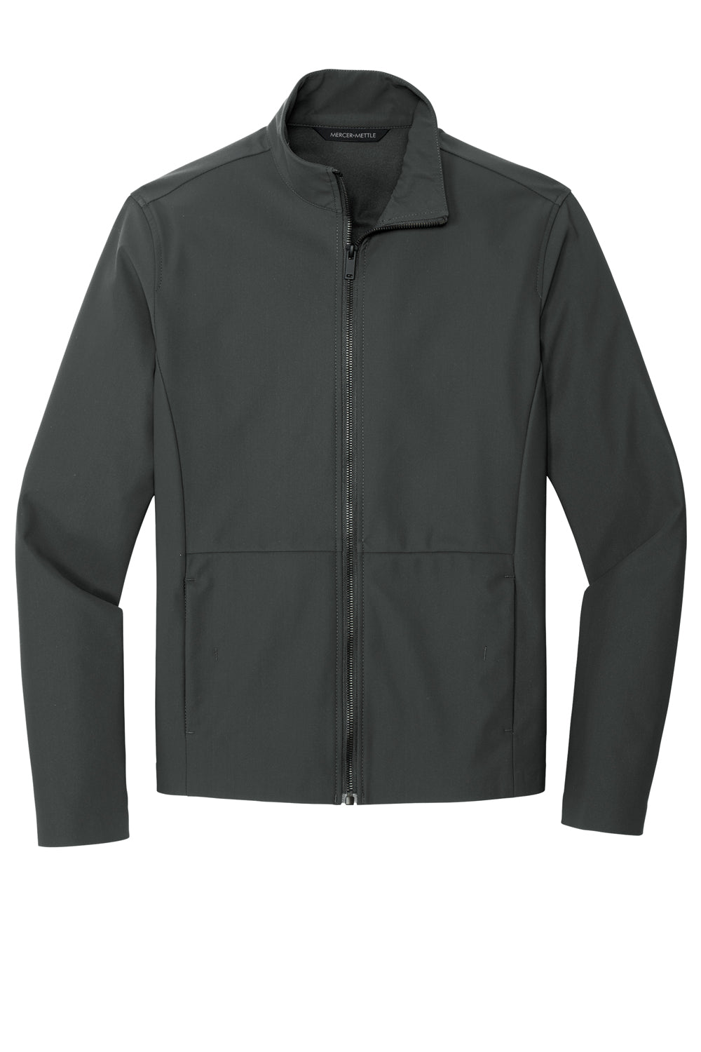 Mercer+Mettle MM7100 Faille Full Zip Soft Shell Jacket Anchor Grey Flat Front