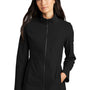 Mercer+Mettle Womens Faille Waterproof Full Zip Soft Shell Jacket - Deep Black