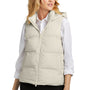 Mercer+Mettle Womens Water Resistant Full Zip Hooded Puffy Vest - Birch