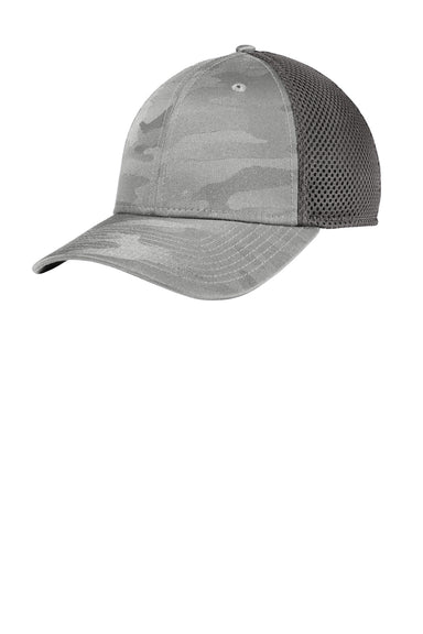 New Era NE1091 Tonal Camo Tech Mesh Stretch Fit Hat Rainstorm Grey Camo/Graphite Grey Front